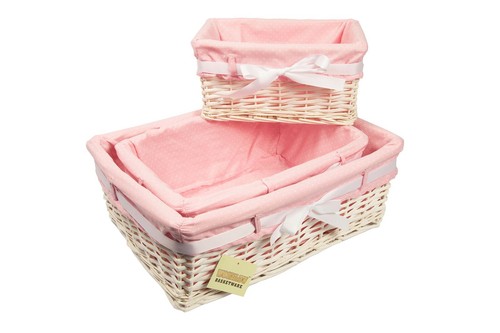 White wicker storage gift - wicker,