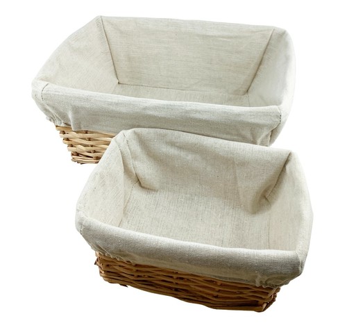 Natural lined wicker basket - lined,
