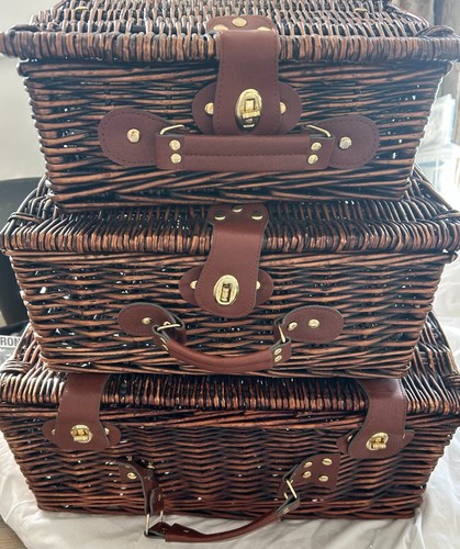 Wicker hamper baskets set - baskets,