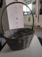 Large Grey Wicker Basket , New