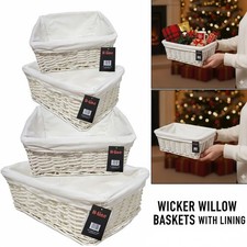 WHITE WICKER WILLOW STORAGE