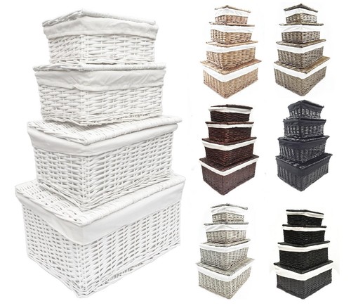 Lidded wicker storage toy - lidded, box