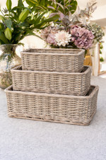 Shallow Wicker Storage Baskets