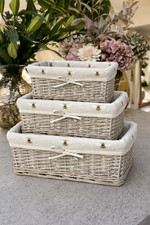 Shallow Wicker Storage Baskets