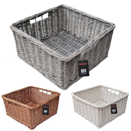 Large square wicker storage - wicker,
